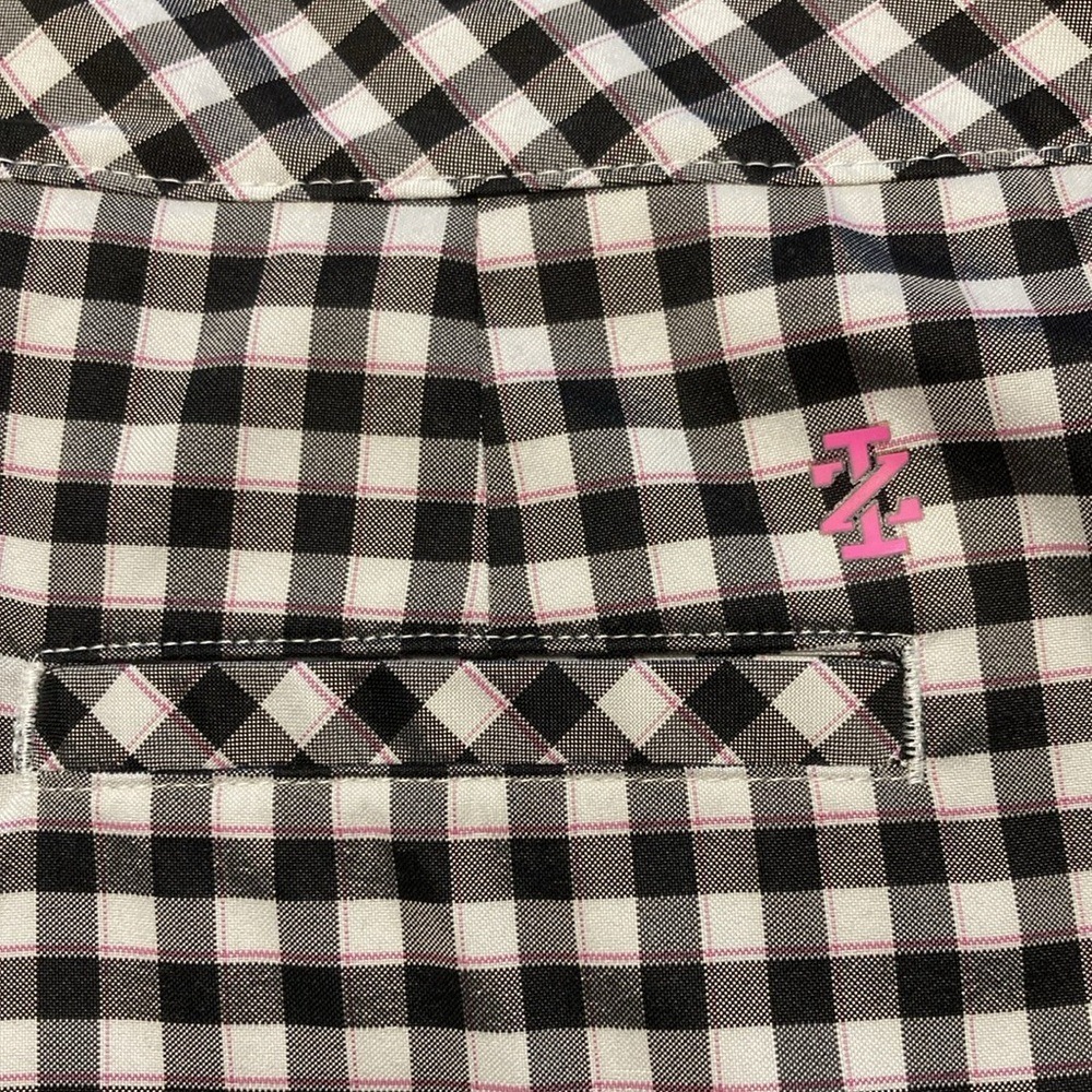 IZOD Preppy Old Money Golf Skort Black White Gingham Plaid Parisian Cottagecore - Picture 7 of 9
